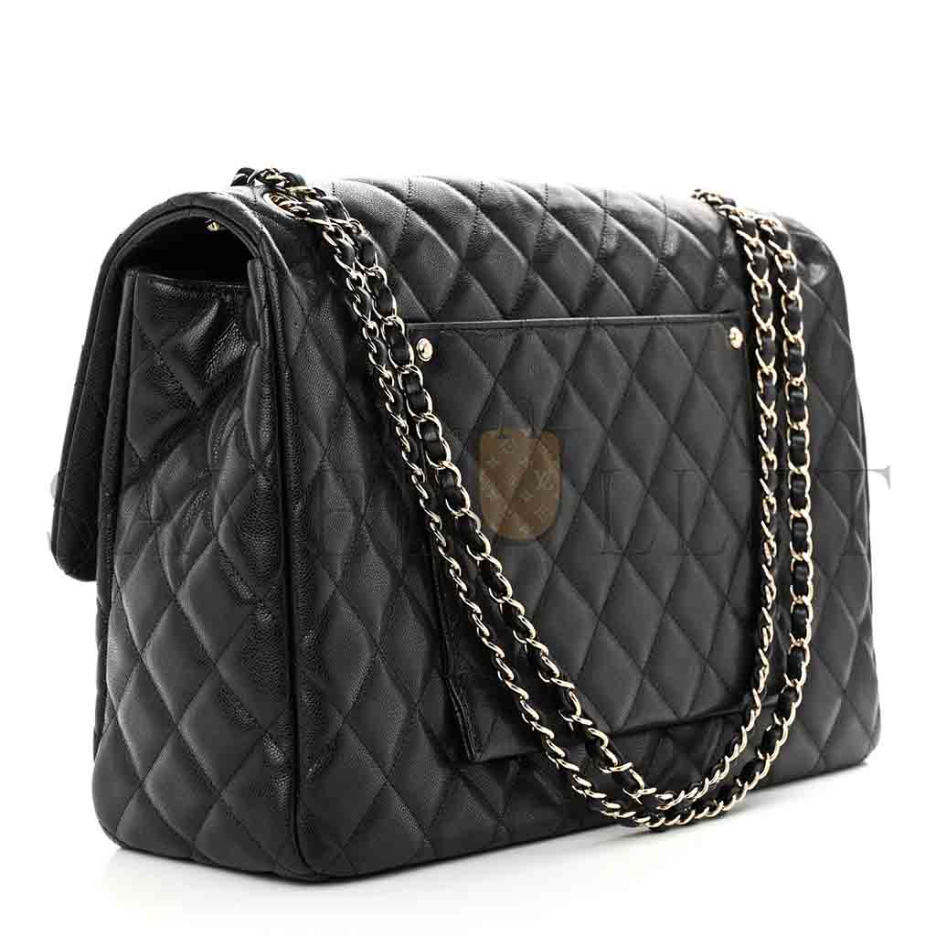Ch*el master maxi cf40 caviar quilted travel flap bag (40*27*12cm)
